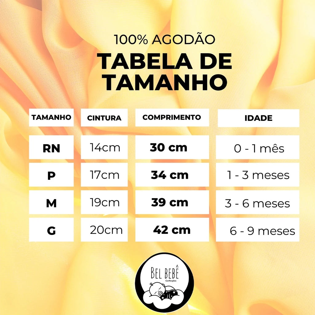 Mijão Com pé Calça Bebê - Culote - Malha 100%algodão