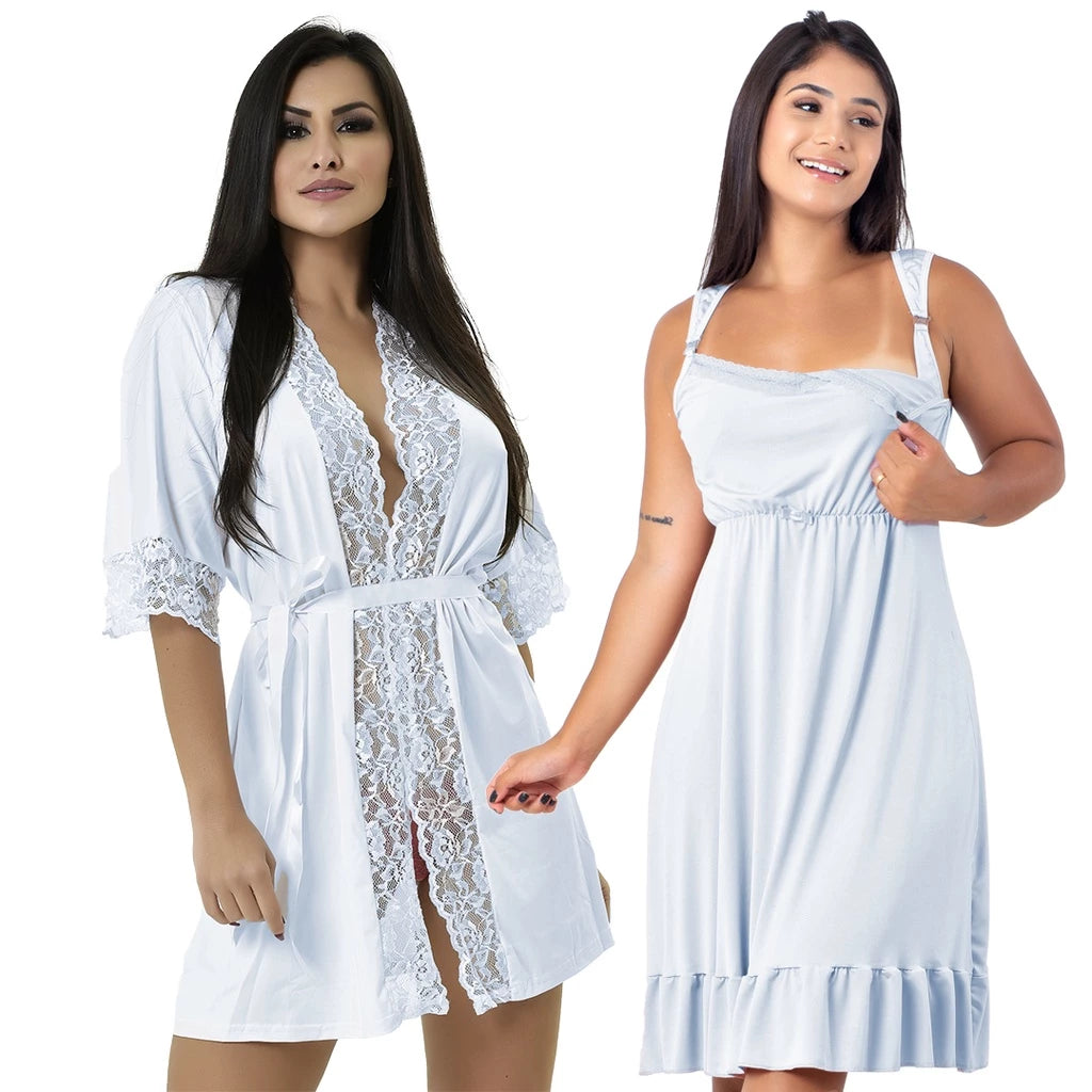 Conjunto Saída de Maternidade Camisola de Amamentação mais Robe | 184.850