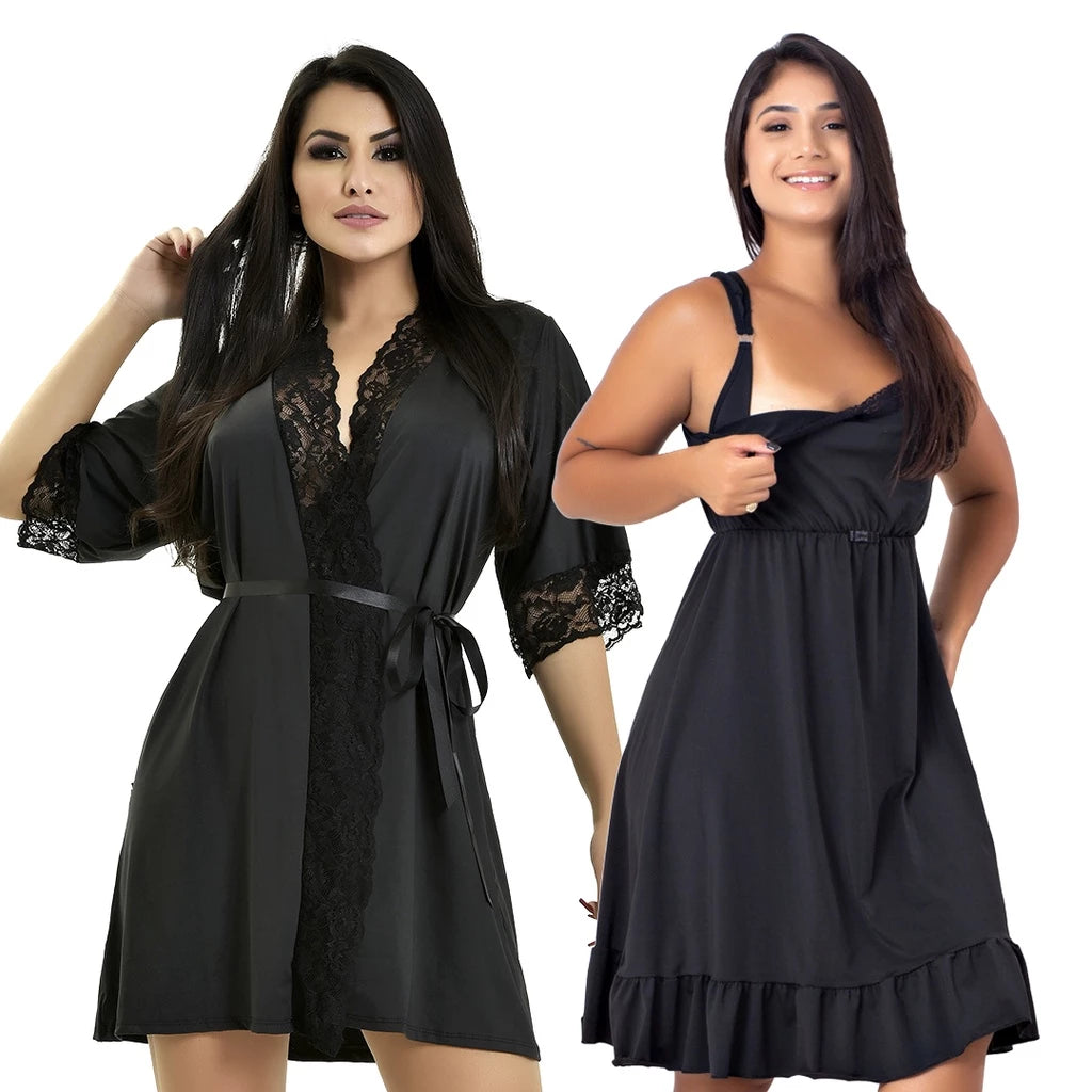 Conjunto Saída de Maternidade Camisola de Amamentação mais Robe | 184.850