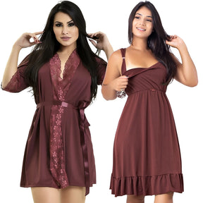 Conjunto Saída de Maternidade Camisola de Amamentação mais Robe | 184.850