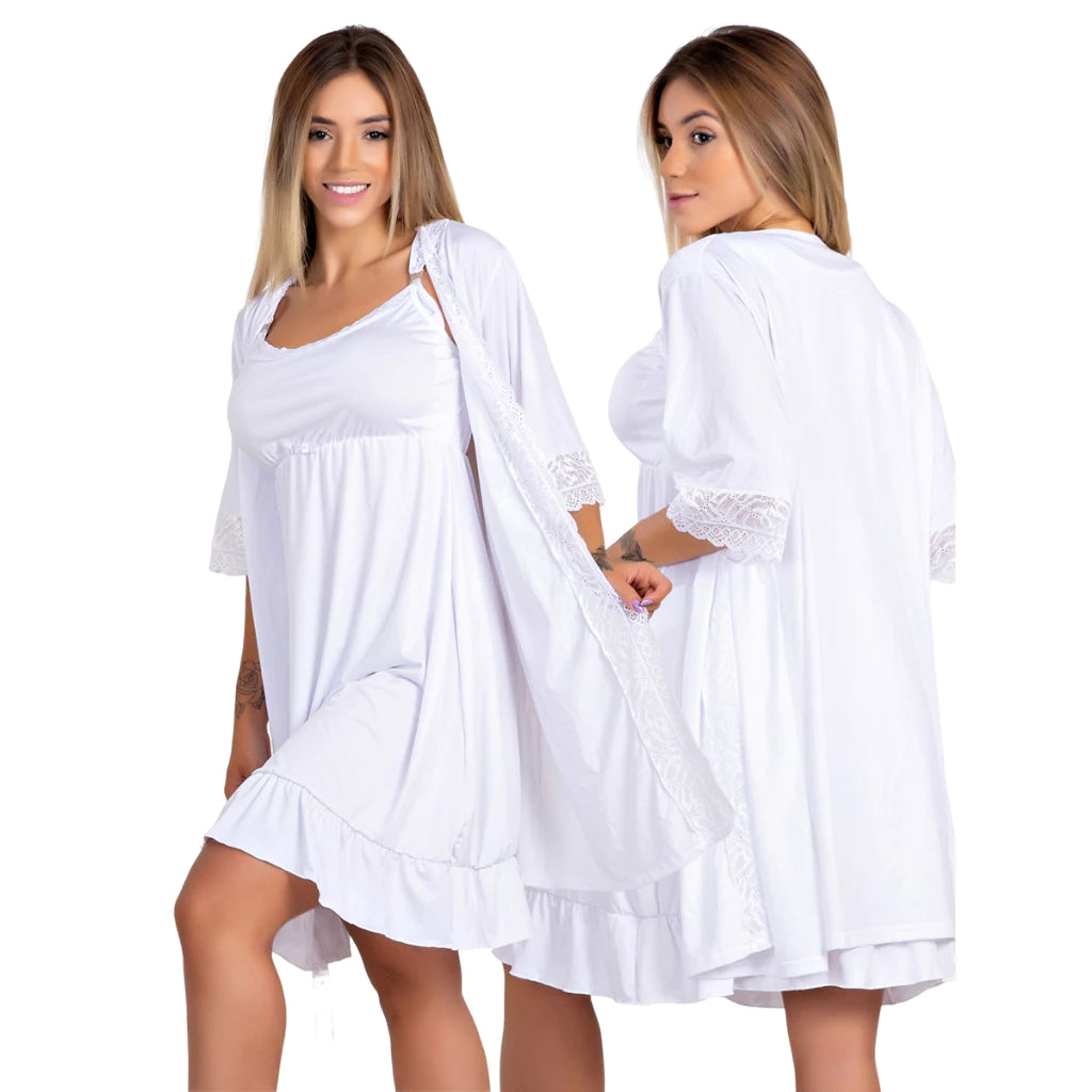 Conjunto Saída de Maternidade Camisola de Amamentação mais Robe | 184.850