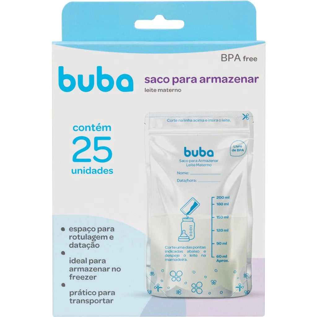 Saco Para Armazenar Leite Materno 200ml 09923 - Buba